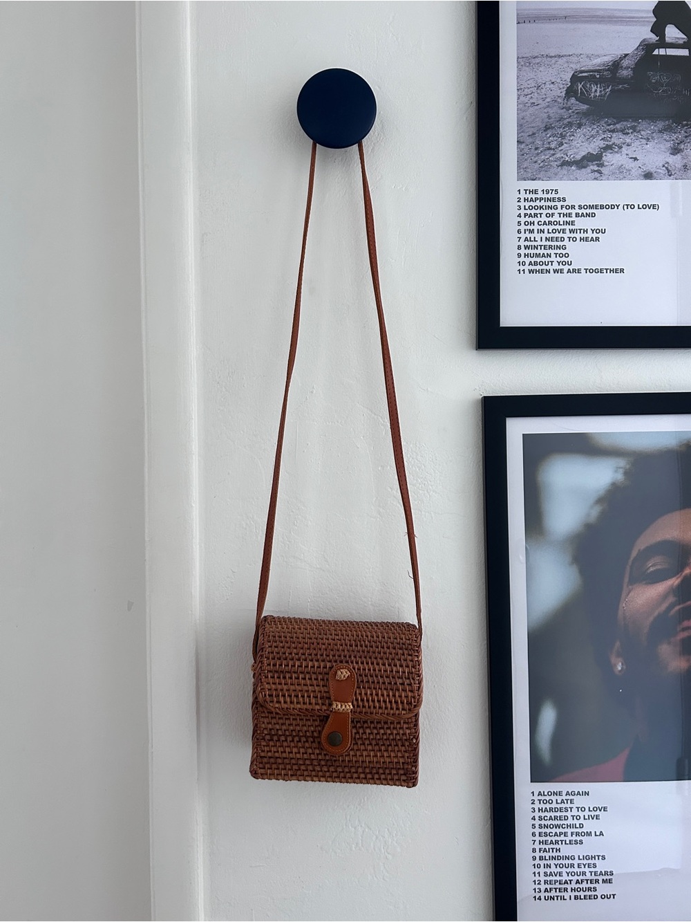Woven Crossbody Shoulder Bag in Brown